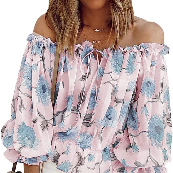 Tops - Off the shoulder floral top